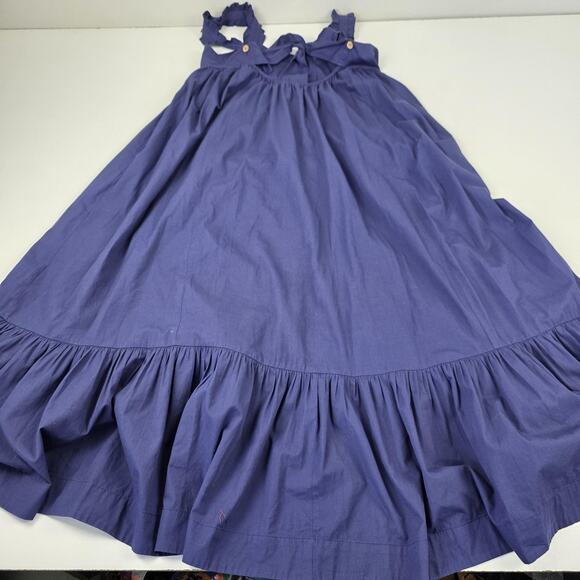 Free People Dress Womens Small Navy Maxi Ruffle Strap Tie Back Pockets OB1134716 - Picture 13 of 16